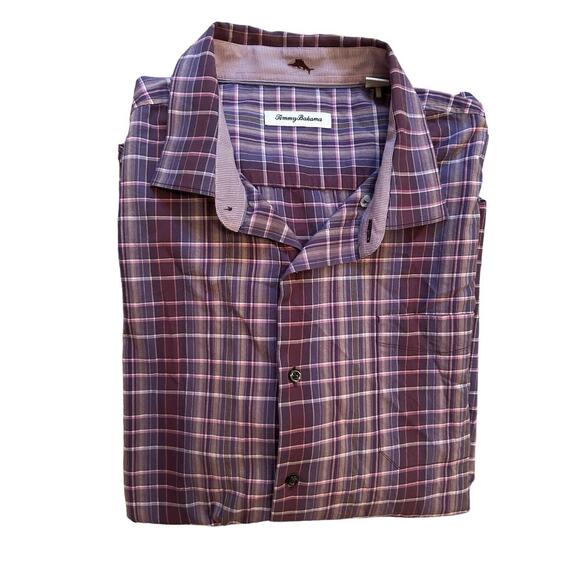 Tommy Bahama Camp Shirt‎ Sun Plaid Viola Purple Size XXL 194156 - Picture 2 of 12